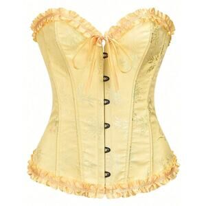 Women's back tie up yellow bustier size medium